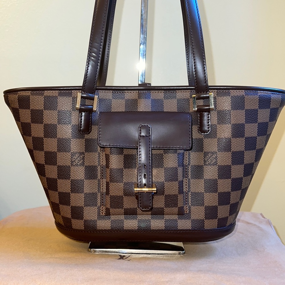 Authentic Louis Vuitton Damier Ebene Monasque Tote Bag